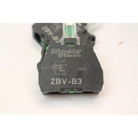 2Pcs Schneider electric  ZBV-B3 Bloc led Vert 24V (B1050)