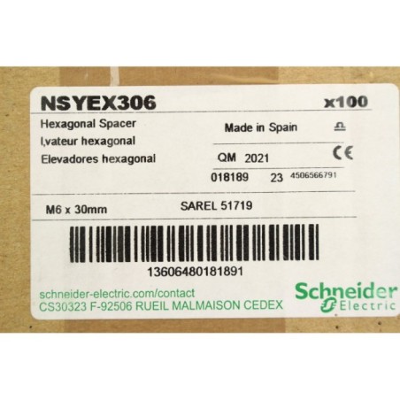 75Pcs Schneider electric 018189 NSYEX306 Entretoise M6x30mm (B1086)