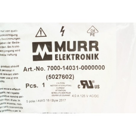 Murr Elektronik 7000-14031-0000000 Connecteur M12 5 pins (B1092)