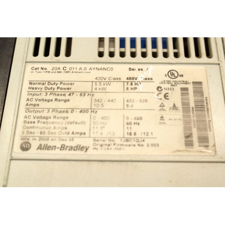 Allen‑Bradley 20A C 011 A 0 AYNANC0 PowerFlex 70 (P46.2)