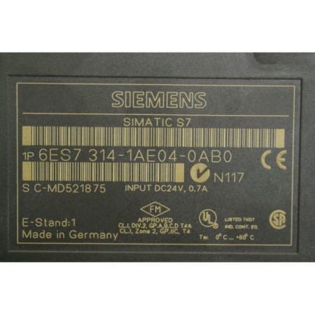 Siemens 6ES73141AE040AB0 6ES7 314-1AE04-0AB0 CPU314 (B1116)
