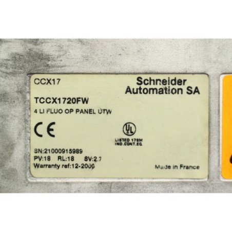 Schneider automation CCX17 TCCX1720FW 4 LI FLUO OP Panel (B1150.2)