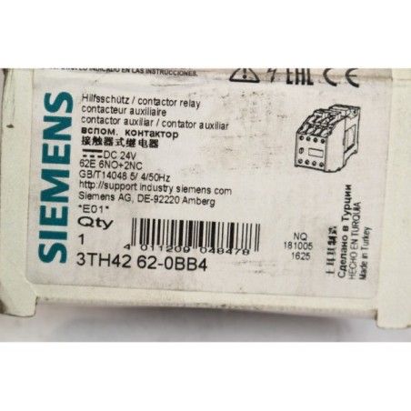 Siemens 3TH4262-0BB4 3TH42 62-0BB4 Contacteur auxiliaire 6NO+2NC (B1183)
