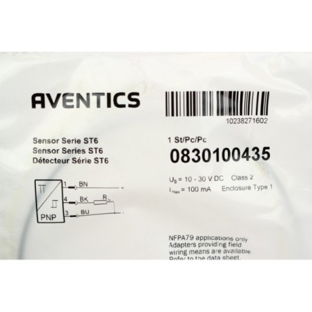 AVENTICS 0830100435 Capteur cylindre Série ST6 (B1079)