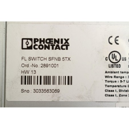 Phoenix contact 2891001 FL SWITCH SFNB 5TX (B1201)