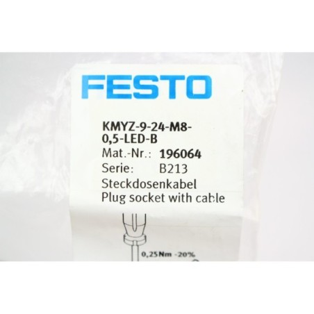 Festo 196064 KMYZ-9-24-M8-0,5-LED-B Connecteur cable (B1192)