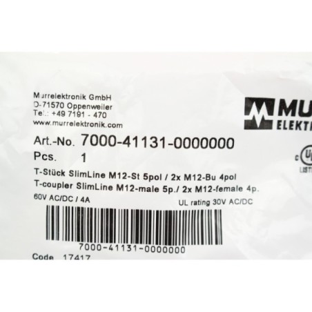Murr Elektronik 7000-41131-0000000 T-coupler M12 5 pins (B6)