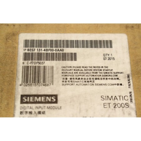 Siemens 6ES71314BF000AA0 6ES7 131-4BF00-0AA0 . Digital input module (B24)