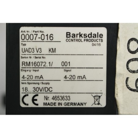 Barksdale 0007-016 KraussMaffei UAD3 V3 KM (B1076)