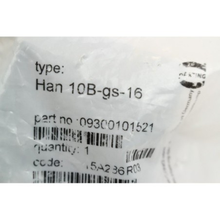 2Pcs Harting 09300101521 Han 10B-gs-16 connecteur (B31)