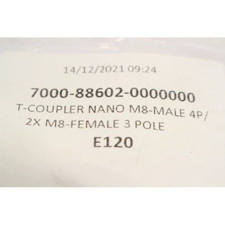 2Pcs Murr Electronik 7000-88602-0000000 T-Coupler Nano M8 vers M8 (B1218)