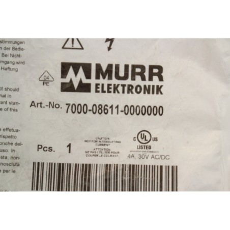 Murr Electronik 7000-08611-0000000 Connecteur M8 4 pins mâle (B1218)
