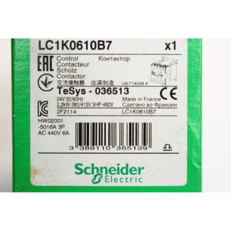 Schneider electric 036513 LC1K0610B7 Contacteur (B1205)