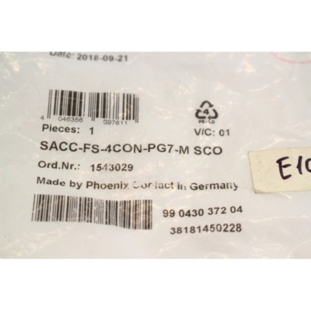 2Pcs Phoenix contact 1543029 SACC-FS-4CON-PG7-M SCO connecteur (B1207)