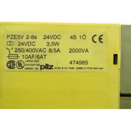 Pilz 474985 PZE5V 2-8s 24VDC 4S 1Ö Relais sécurité (B1219)