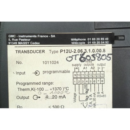 Lumel P12U P12U-2.06.3.1.0.00.8 Transducer (B45)
