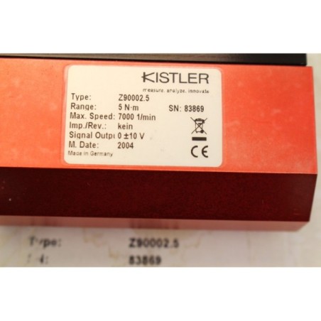 Kistler Z90002.5 Capteur de couple couplemetre 5N.m 7000 t/min max (B88)