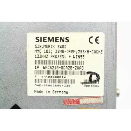 Siemens 6FC52100DA202AA0 6FC5210-0DA20-2AA0 PC module MMC 103 32MB ram (B102)