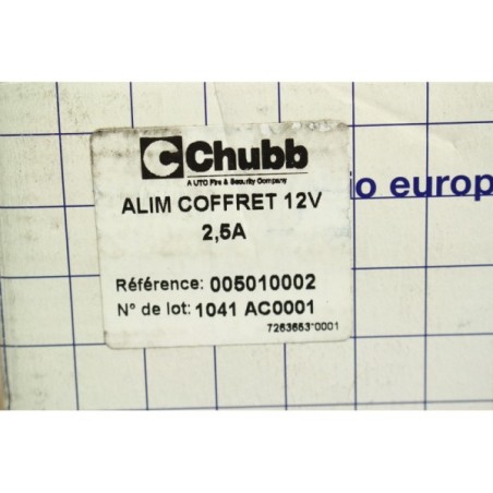 Chubb 005010002 ALIM COFFRET 12V 2,5A Box (B1026)