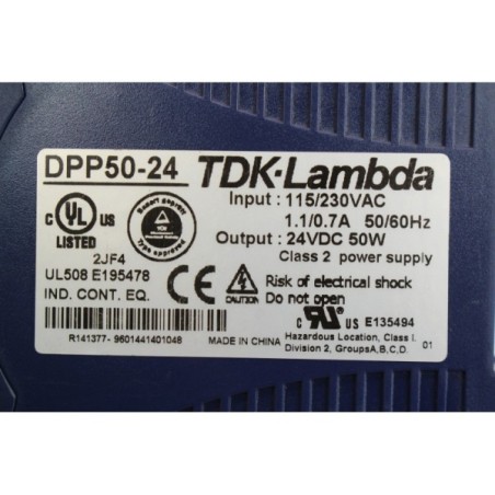 TDK-Lambda DPP50-24 Alimentation Din 24VDC 50A (B194)