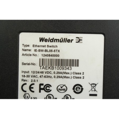 Weidmüller 1240840000 Ethernet switch DIN DAMAGED IE-SW-BL05-5TX (B807)