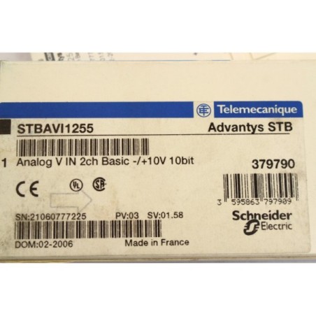 Telemecanique 379790 STBAVI1255 Analog V IN 2ch Input module (B246)