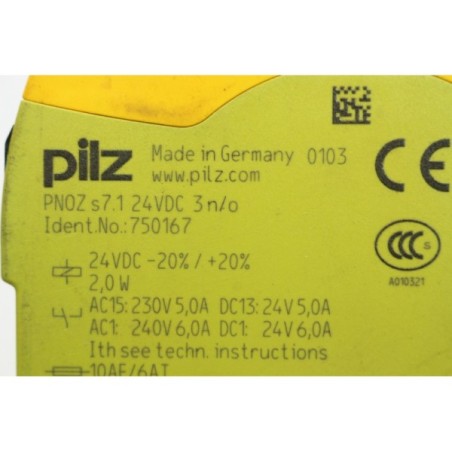 Pilz 750167 PNOZ S7.1 VDC 3n/o relais de sécurité (B1012)