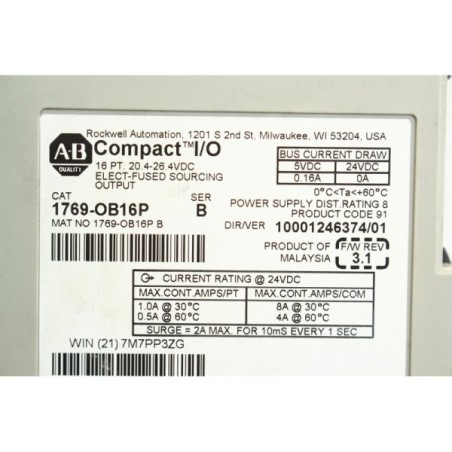 Allen-Bradley 1769-OB16P Compact I/O 24VDC protected output (B807)