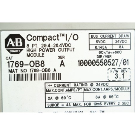 Allen-Bradley 1769-OB8 Compact I/O 8 PT high power module output (B558)