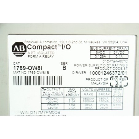 Allen-Bradley 1769-OW8I Compact I/O 8 PT Isolated AC/DC out (B559)