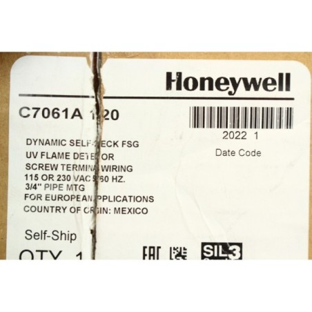 Honeywell C7061A 1020 UV flame detector READ DESC (B52)