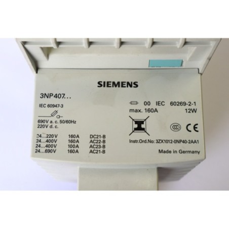 Siemens 3NP407 Fuse switch 160A max (P96.7)