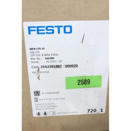 Festo 546280 Ilot pneumatique MPA-CPI-VI 56E-CPI 32P-SGL-R-MAA-E3K4L (P116.2)