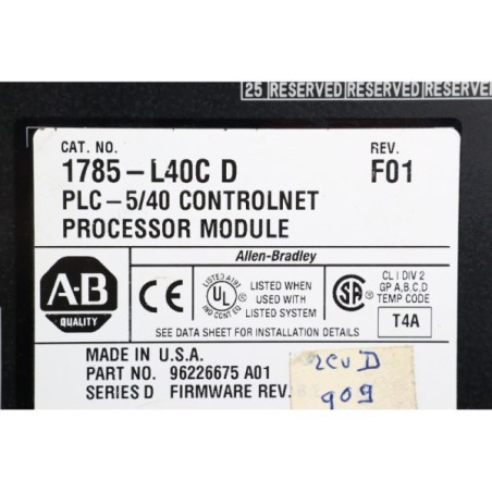 Allen-Bradley 1785-L40C PLC-5/40 Processor module READ DESC (B1232)