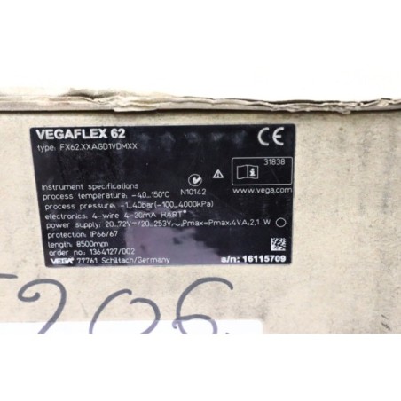 VEGA FX62.XXAGD1VDMXX Detecteur radar filoguide + Module vego 8500mm READ DESC (P119.18)