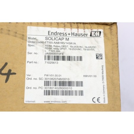Endress+Hauser FTI55-AAB1RV143A1A Solicap M L 325mm READ DESC (P119.21)
