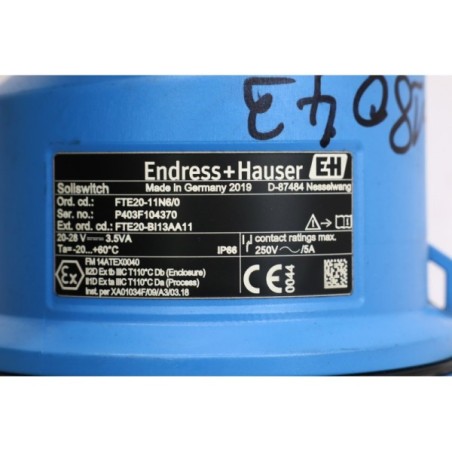 Endress+Hauser FTE20-11N6/0 Soliswitch FTE20-BI13AA11 détecteur READ DESC (B1237)
