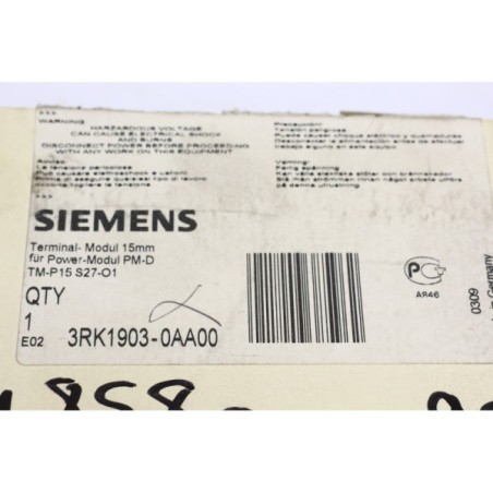 Siemens 3RK19030AA00 3RK1903-0AA00 Terminal module READ DESC (B1238)
