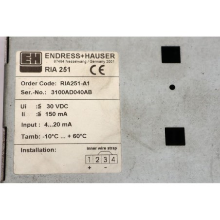 Endress+Hauser RIA 251 RIA251-A1 Panneau de contrôle (B1238)