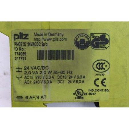 Pilz 774059 PNOZ X7 24VACDC 2n/o Relais sécurité READ DESC (B1238)