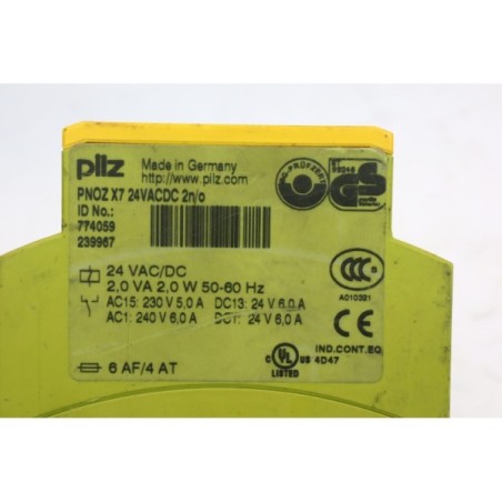 Pilz 774059 PNOZ X7 24VACDC 2n/o Relais sécurité READ DESC (B1238)