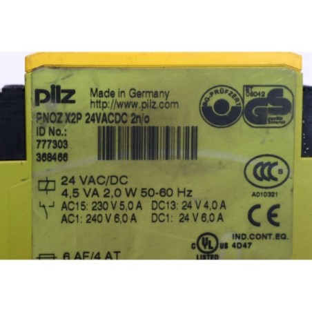 Pilz 777303 PNOZ X2P 24VACDC 2n/o relais READ DESC (B1240)