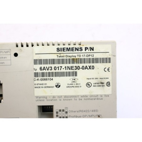 Siemens 6AV3 0171NE300AX0 6AV3 017-1NE30-0AX0 TD 17-DP12 READ DESC (B426)