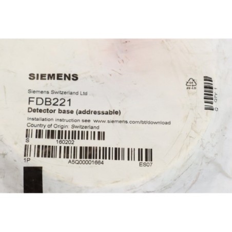 4Pcs Siemens A5Q00001664 FDB221 Detector base embase (B423)