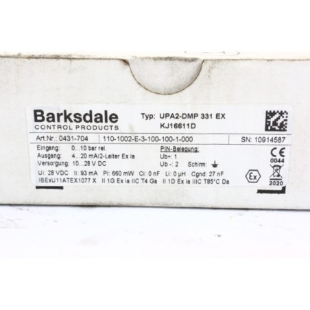 Barksdale 0431-704 UPA2-DMP 331 EX Capteur pression (B605)