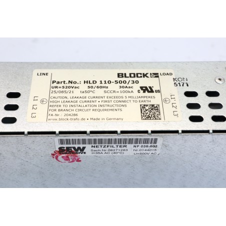 Block HLD 110-500/30 Filtre SEW eurodrive 08271283 FN 035-503 (B870)