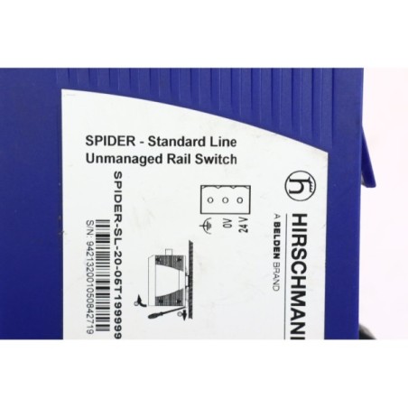 Hirschmann SPIDER-SL-20-05T Standard line unmanaged rail switch READ DESC (B835)