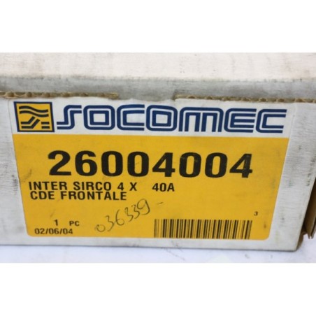 Socomec 26004004 Interrupteur Sirco 4x 40A commande frontale old stock (B923)