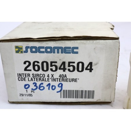 Socomec 26054504 Interrupteur Sirco 4x 40A commande latérale (B924)