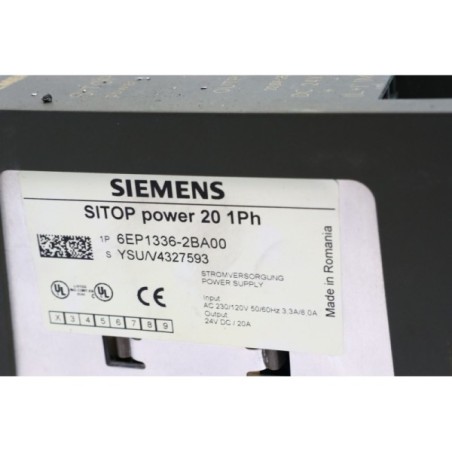 Siemens 6EP13362BA00 6EP1 336-2BA00 alimentation 24V 20A (B926)